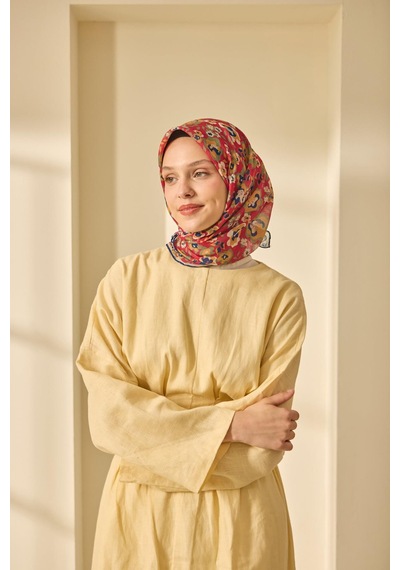 Silk Home Soft Eşarp 73090-06 Fuşya, Sisli Yeşil, Gece Mavi, Yanık Sarı