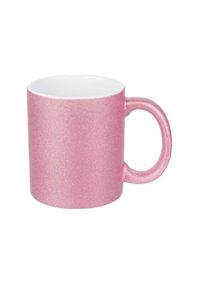 Sublimasyon Porselen Glitter Simli Pembe Kupa - Kutulu