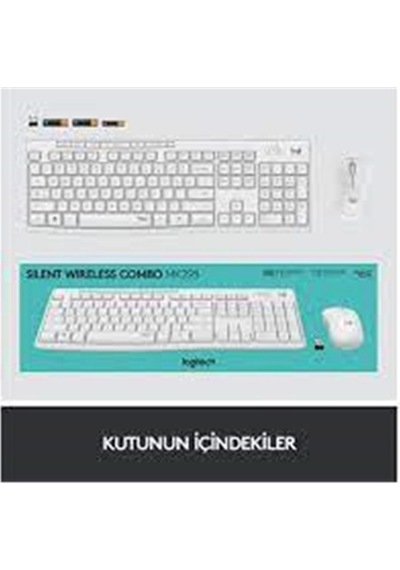 Logitech 920-010089 Mk295 Kablosuz Beyaz Klavye Mouse Set Diğer