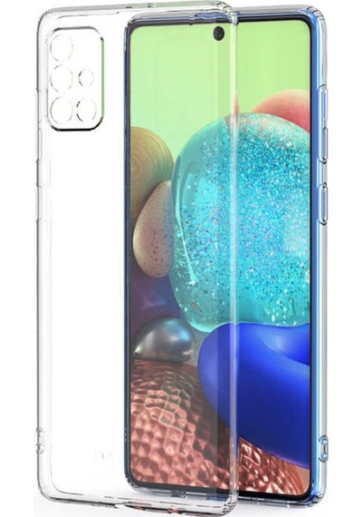 Galaxy A71 Kılıf Kamera Korumalı Süper Silikon Kapak Renksiz