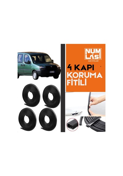 Fiat Doblo 2001-2005 4 Kapı Koruma Fitili Siyah Renk Numlas-a Kalite-nm2253