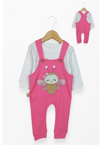 Kidskingdom Turuncu Renk Kız Bebek & Çocuk Pamuklu 2 Parça Tulum Turuncu