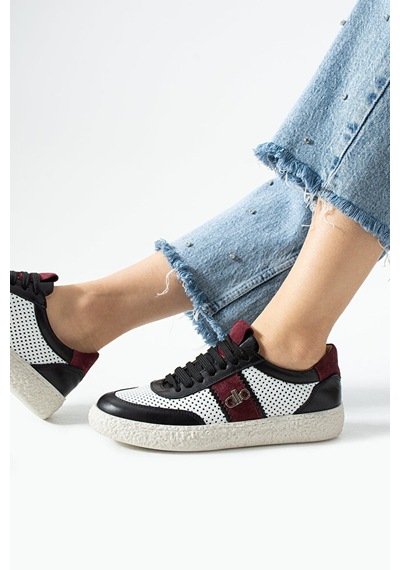 Dericia Shoes Bloom Hakiki Deri Günlük Rahat Kadın Sneaker Çok Renkli