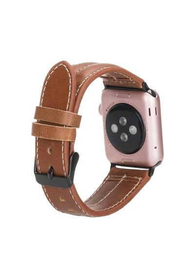 Apple Watch Uyumlu Deri Kordon 42-44-45mm Nm3-as2 Taba Diğer