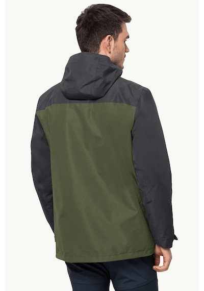 Jack Wolfskin Taubenberg 3in1 Erkek Outdoor Mont 1115311-4129-yeşil Yeşil