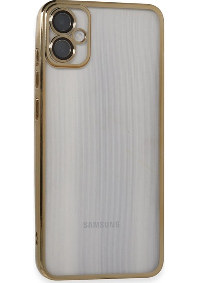 Samsung Uyumlu Galaxy A05 Kılıf Kamera Korumalı Lensli Silikon Altın