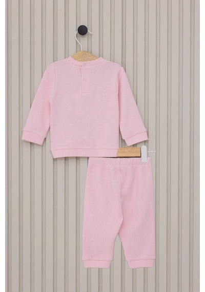 U.S. Polo Assn. Kız Bebek Uzun Kol 2lı Takım - Açık Pembe Açık Pembe