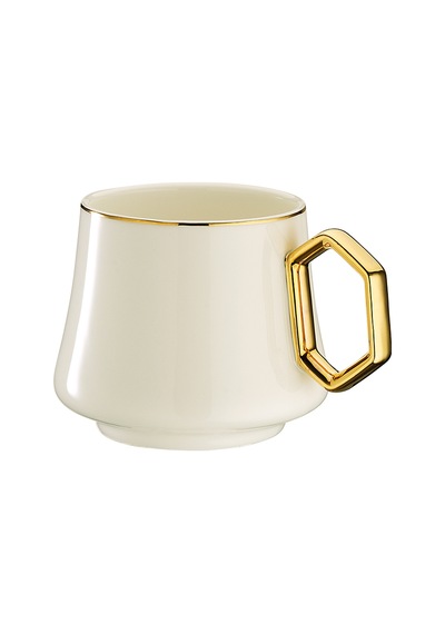 Sandro Moreno 1453 Line Gold Double Geometrik 4 Parça 2 Kişilik Kahve Fincan Takımı 120 Ml Çok Renkli