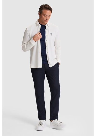 U.s. Polo Assn. Erkek Beyaz Gömlek Örme 50322140-vr013