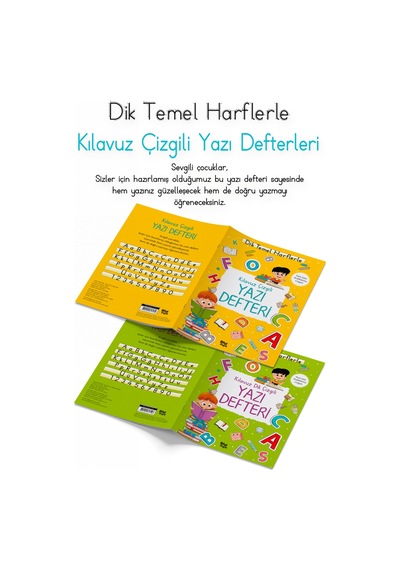 Kılavuz Çizgili Ve Dik Çizgili Yazı Defteri Büyük Boy 2 Li Set İlkokul Yazı Defteri Beyaz