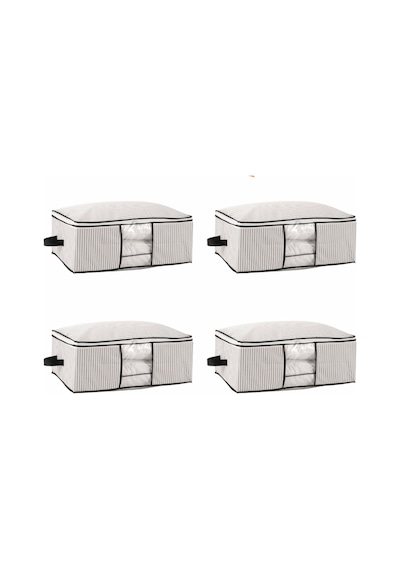 Baza Altı Uyumlu 4 Adet Lüks Pencereli Dolap Hurcu 64x45x22 Cm Beyaz Beyaz