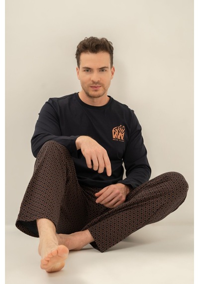 Arnetta Baba Oğul Bear Club Lacivert Uzun Kol Pijama Takım Ar3824-a-v1 Ar3824-a-v1