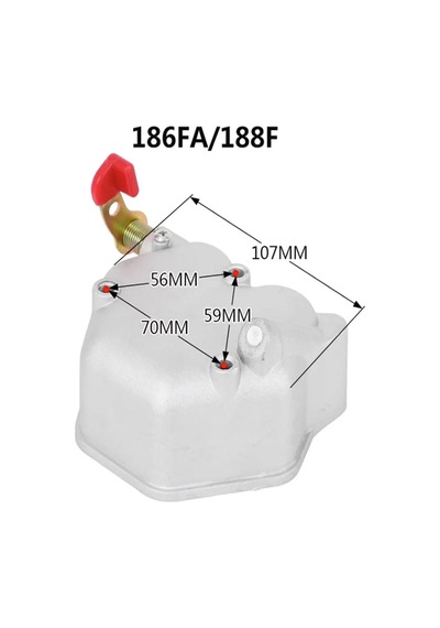 İtal/Çin 186Fa/188Fa 11hp/12hp Dizel Külbütör Kapağı (Üst Kapak) Mandallı (Dekomprasyonlu) 3 Vidalı
