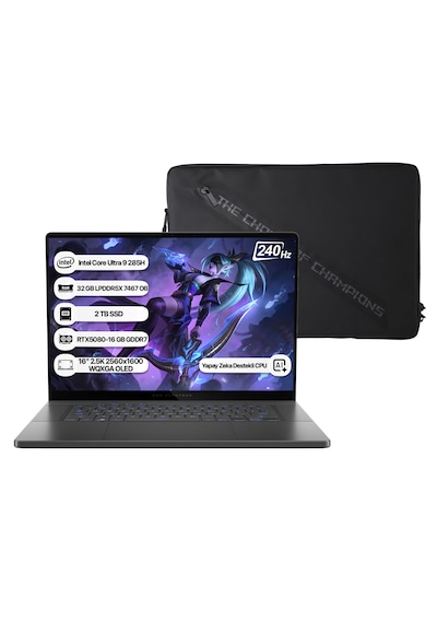 Asus ROG Zephyrus G16 GU605CW-QR160 Ultra 9 285H 32 GB 2 TB SSD RTX5080 16" Dos Dizüstü Bilgisayar