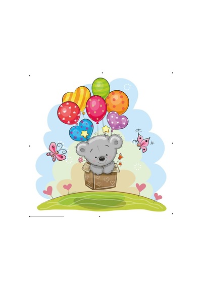 Tilkidünyası Sevimli Ayıcık Ve Balonlar Konsept Çocuk Odası Duvar Sticker Diğer