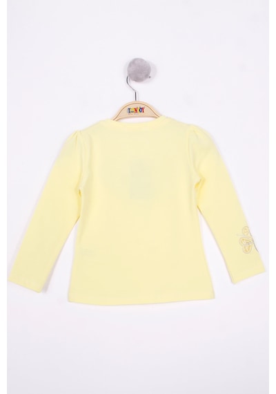 Toontoy Kids Toontoy Kız Çocuk Yonca Nakışlı Sweatshirt Sarı