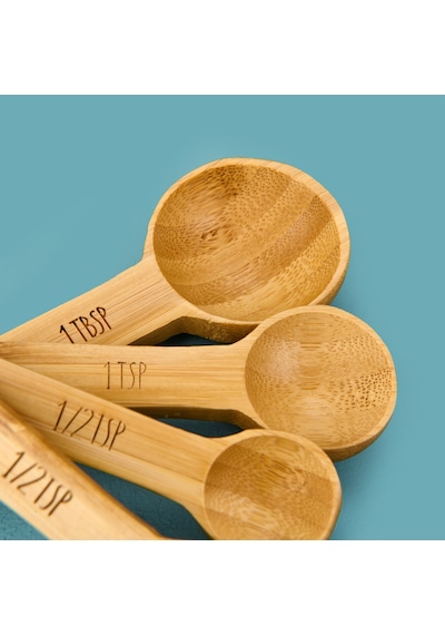 Bambu Ölçü Kaşığı Seti - Açık Kahverengi Çok Renkli