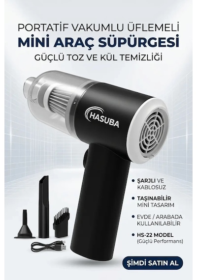 Bay Portatif Oto Süpürgesi Mini Araç İçi El Süpürgesi Kompakt Temizlik Cihazı Modeli Najmaddin