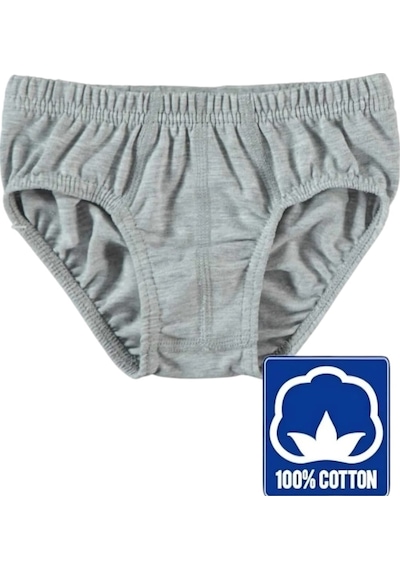 Uniquetrenders Erkek Çocuk % 100 Pamuklu 6'lı Gri Slip Külot Gri