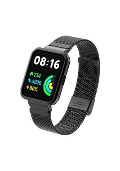 Xiaomi Redmi Watch 2 Lite Uyumlu Krd-66 Metal Kordon - Siyah