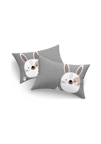 Eponj Home 2'li Yastık Kılıfı Tavşancık Gri