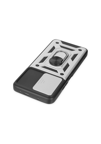 Poco X3 Gt Kılıf Pars Lens Yüzüklü Silikon - Gümüş