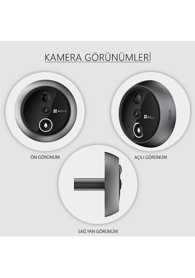 Ep4 4k Akıllı Görüntülü Kapı Dürbünü 5.5'' Dokunmatik Ekran Yüz Tanıma Aı İnsan Algılama Pır Çift Yö