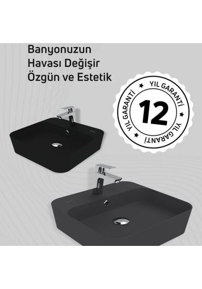 Creavit Lp046-00cg00e-0000 Loop Kare Çanak Lavabo - Cool Grey