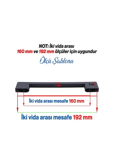 Lexroo 20 Adet Köprü 160 Mm Siyah Mobilya Mutfak Çekmece Dolabı Dolap Kulbu Kulpu Kulpları