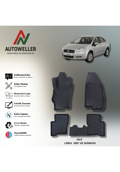 Fiat Linea 2007 Sonrası Uyumlu Havuzlu Oto Paspas