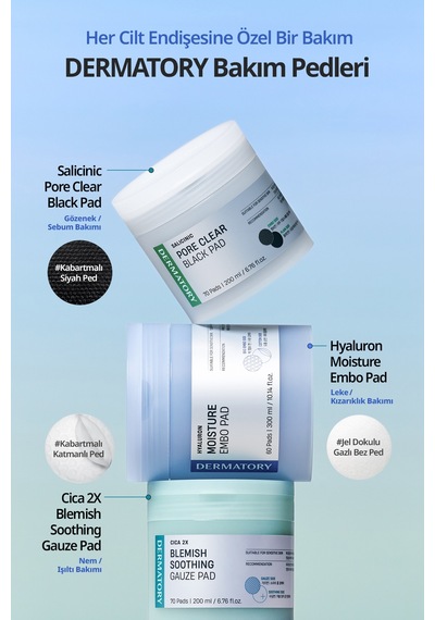 Hyalüronik Asitli, Nemlendiren Makyaj Öncesi Cilt Bakım Pedi Dermatory Hyaluron Moisture Embo Pad