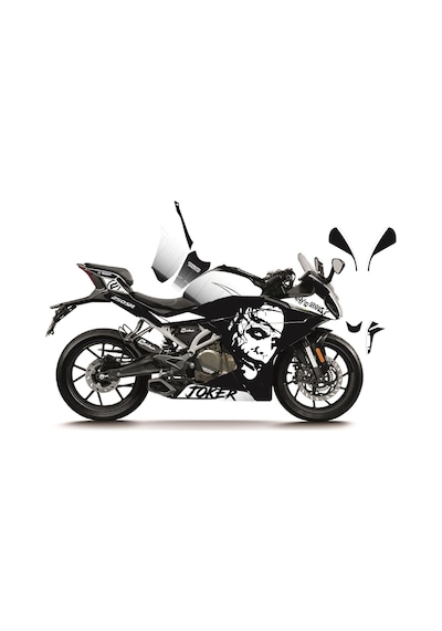 Cfmoto 250sr Beyaz Joker Model Parçalı Motosıklet Kaplama Stıcker Etıket Modelı