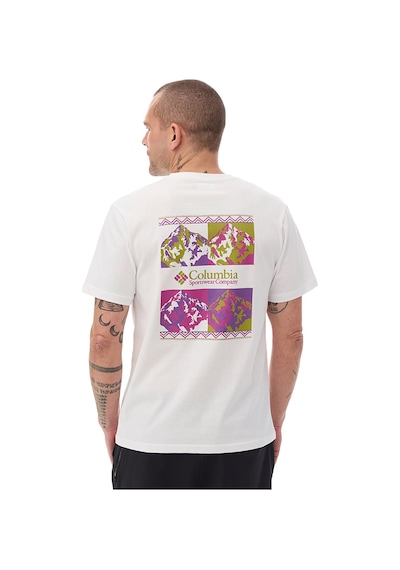 Columbia Repeated Peaks Erkek Beyaz Outdoor T-shirt Cs0477-100