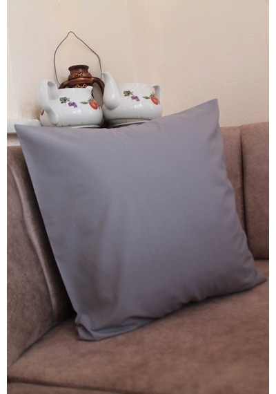 Dark Gri Premium %100 Pamuklu Fermuarsız Kırlent Kılıfı 43x43cm