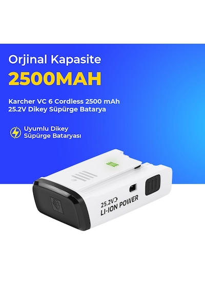 Karcher Vc 6 Cordless 2500 Mah 25.2v Dikey Süpürge Batarya