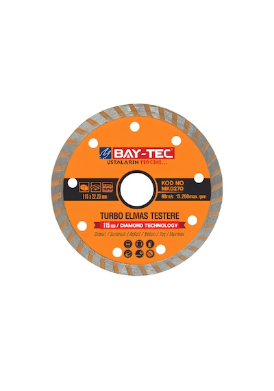 Bay-tec Turbo Kanallı Elmas Testere 115mm Mk-0270
