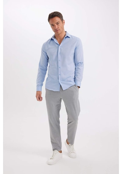 DeFacto Modern Fit Polo Yaka Poplin Uzun Kollu Gömlek R4340AZNSBE809