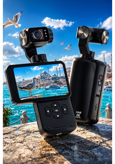 Mioji Pocket 3 5k 30FPS 48MP 3 Eksenli Gimbal Kamera