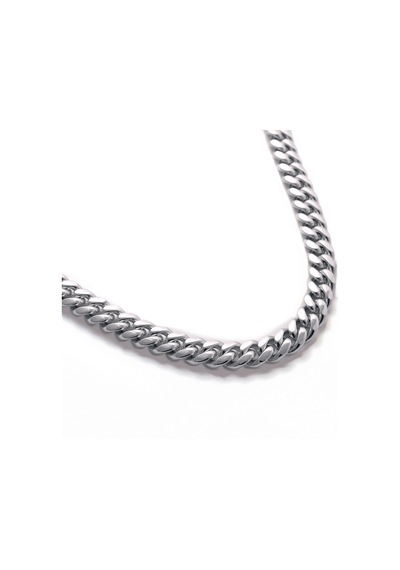 Celikchi Unisex 12 Mm Panzer Zincir Çelik Kolye Gümüş