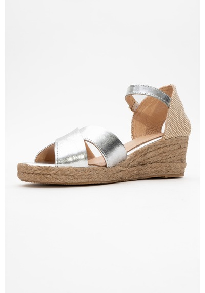 Luvishoes Luvi Shoes Miria Gümüş Hakiki Deri Çapraz Bantlı Kadın Dolgu Topuklu Sandalet Gümüş Luvishoes Luvi Shoes Miria Gümüş Hakiki Deri Çapraz Bantlı Kadın Dolgu Topuklu Sandalet Gümüş