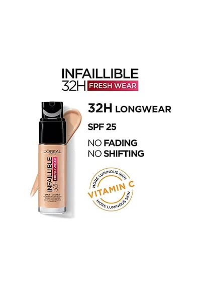 L'oreal Paris Infaillible 32h Fresh Wear C Vitaminli Fondöten - 145 Rose Beige 30 Ml C Vitamini İle, Taze, Nemli Ve Parlayan Cilt, Kalıcı Aşınma, Su Ve Transfer Korumalı, Hafif 00