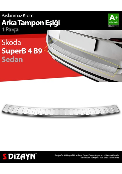 S-dizayn Skoda Superb B8 Makyajlı Sd Krom Arka Tampon Eşiği 2019-2023