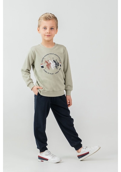 U.S. Polo Assn. Erkek Çocuk Baskılı Yeşil Uzun Kol Eşofman Takımı Us2607-c-v2 Us2607-c-v2
