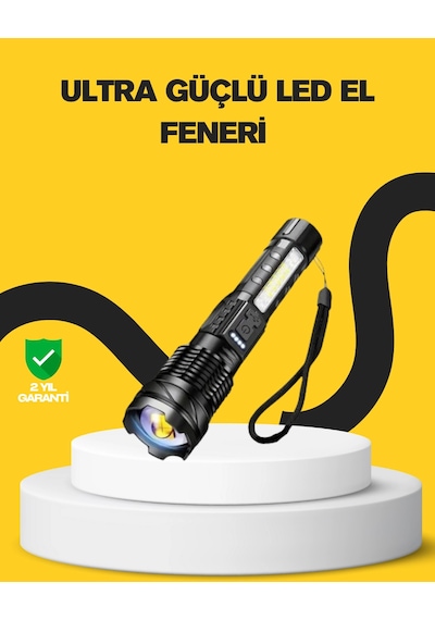 Mey İthalat Güçlü Led El Feneri Şarj Edilebilir Çok Modlu Diğer