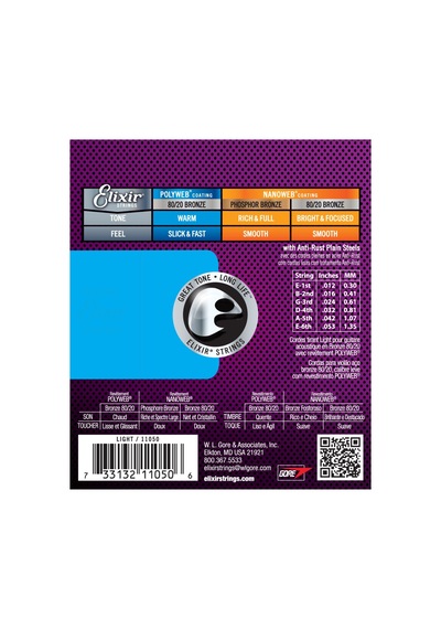 Elixir 012-053 80/20 Bronz Polyweb Akustik Gitar Teli 11050
