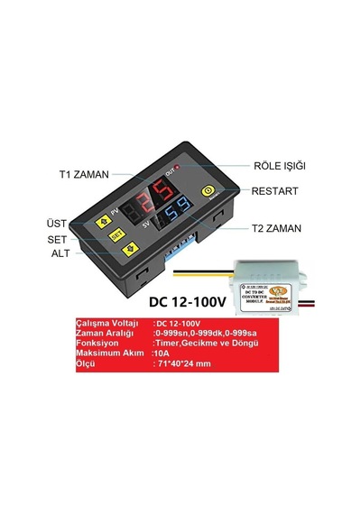 T3230 Dc12-100v 10a Güneş Paneli Zaman Rölesi