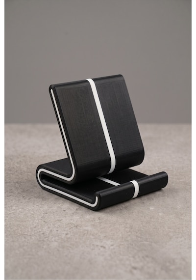 Vero Siyah Beyaz Şeritli Telefon Ve Tablet Standı Siyah - Beyaz
