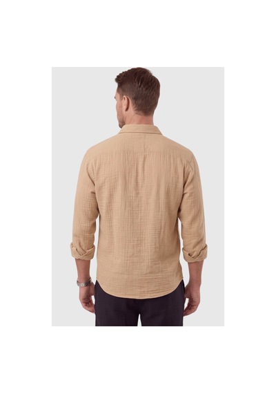 Deepsea Camel %97 Pamuk Müslin Kumaş Nefes Alabilir Yazlık Rahat Kesim Erkek Gömlek 2602619 Deepsea Camel %97 Pamuk Müslin Kumaş Nefes Alabilir Yazlık Rahat Kesim Erkek Gömlek 2602619