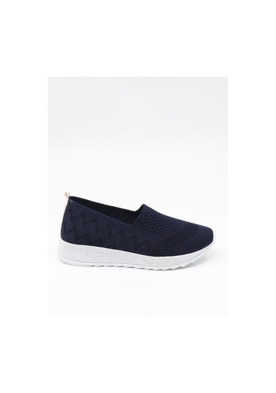 Nesilshoes Nesil Shoes Aky 055 Lacivert Triko Yazlık Kadın Ayakkabı