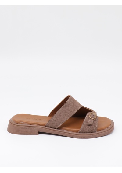 Nesilshoes Nesil Shoes Dvm 210 Vizon Süet Tokalı Kadın Terlik